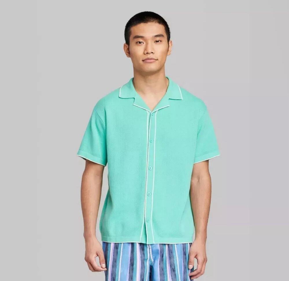 Men's Short Sleeve Polo Shirt - Original Use Turquoise Green S